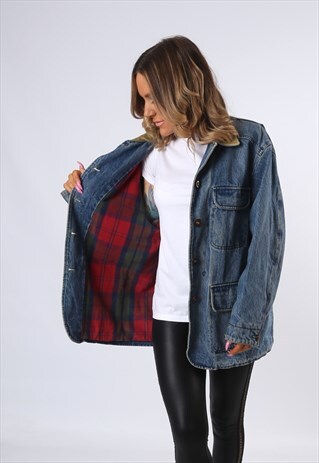 DENIM JACKET LINED OVERSIZED FITTED UK 14 (43N)