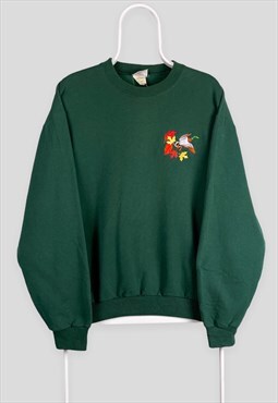 Vintage Green Embroidered Sweatshirt Canada Duck Jerzees L