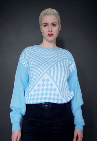 VINTAGE POWDER BLUE KNIT JUMPER