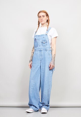 VINTAGE 90'S EEYORE EMBROIDERED DUNGAREES