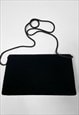 80'S VINTAGE LADIES BAG BLACK VELVET DIAMANTE EVENING