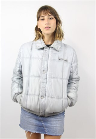 VINTAGE ELLESSE SILVER PUFFER JACKET