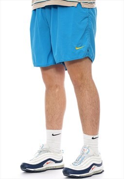 Vintage Nike 90s Blue Logo Swimming Shorts Mens