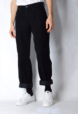 VINTAGE 90S BLACK CORDUROY PANTS