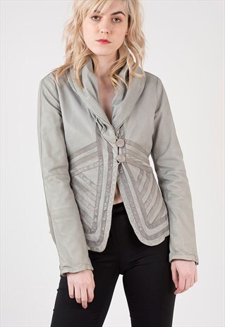 GREY LEATHER JACKET