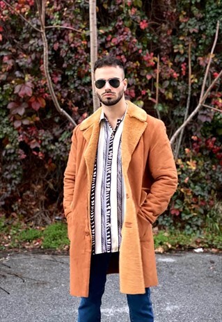VINTAGE 80'S ORAGNE COZY COAT