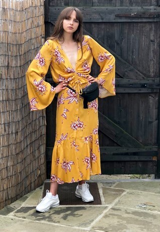SOMEDAYS LOVIN MIDI SKIRT IN BOHO FLORAL PRINT