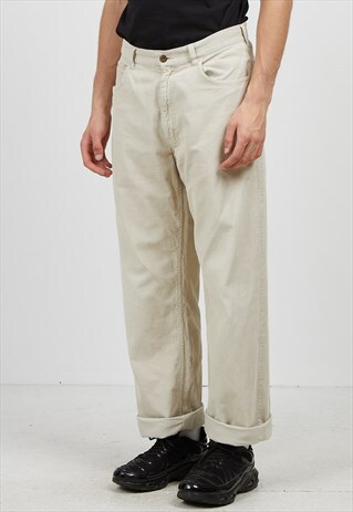 VINTAGE BEIGE TIMBERLAND CORDUROY TROUSERS BOTTOMS
