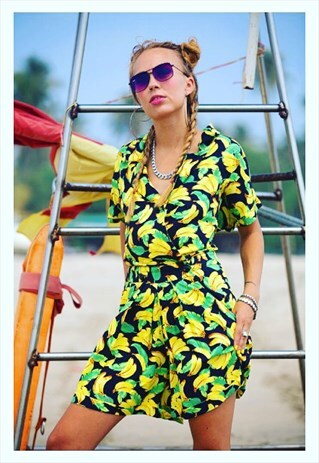 AMANDINE BANANA PRINT PLAYSUIT