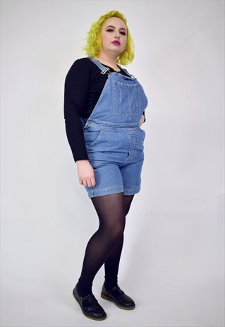 VINTAGE 90'S DENIM DUNGAREES WITH BUTTONS & POCKETS