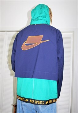 RARE Vintage Y2K Blue Nike Sports Dri-Fit Windbreaker Jacket