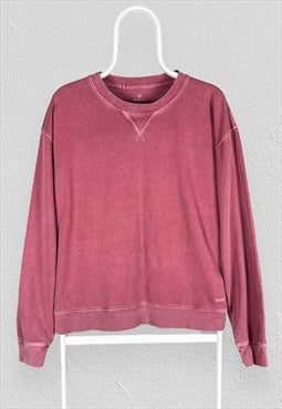 Gant Red Sweatshirt Washed Dye Pullover Womens Large