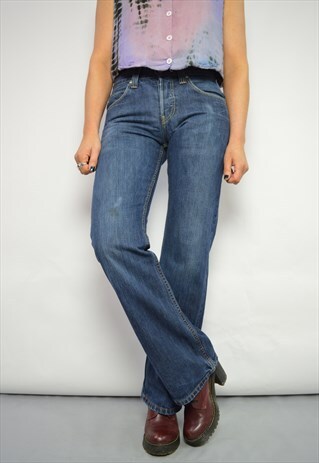 VINTAGE 90S LEVI'S 512 BLUE WASH MID RISE BOOTCUT JEANS