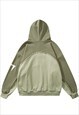 UTILITY HOODIE GORPCORE PULLOVER CONTRAST STICH TOP IN GREEN