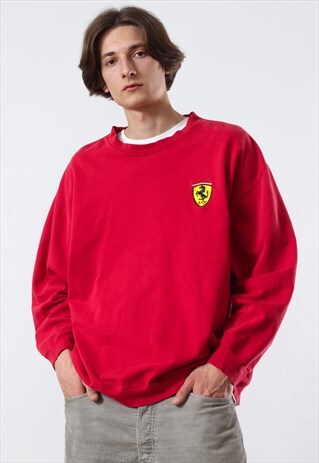 90'S VINTAGE MENS FERRARI SWEATSHIRT CREW NECK