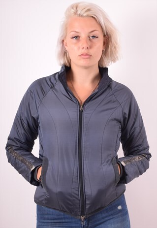 NIKE WOMENS VINTAGE PADDED JACKET SMALL BLUE 90S