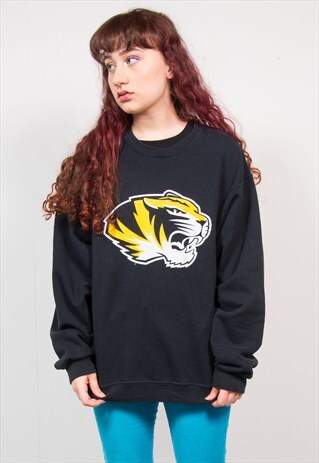 90'S BLACK TIGER MIZZOU UNIVERSITY USA COLLEGE SWEATSHIRT