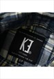VINTAGE KE NAVY CHECK SHORT SLEEVE FLANNEL SHIRT MENS