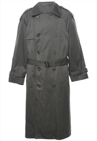 BEYOND RETRO VINTAGE OLIVE GREEN TRENCH COAT - XL