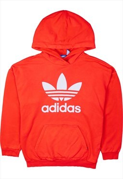 Vintage 90's Adidas Hoodie Spellout Pullover Red Medium