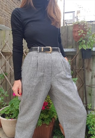VINTAGE HIGH WAISTED DOGTOOTH TROUSERS