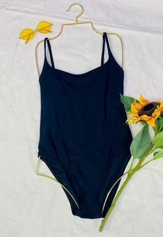 Vintage 80s Black Low Back Swimsuit
