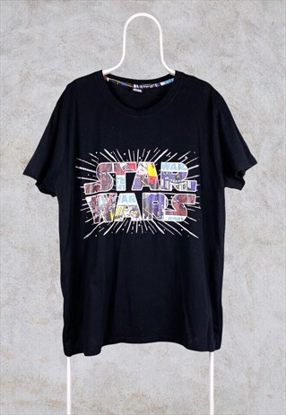 VINTAGE OFFICIAL STAR WARS T-SHIRT BLACK XL