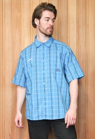 VINTAGE 1990S ADIDAS BLUE CHECKED SHIRT