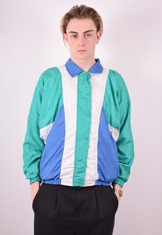 PIERRE CARDIN MENS VINTAGE TRACKSUIT TOP JACKET MEDIUM MULTI