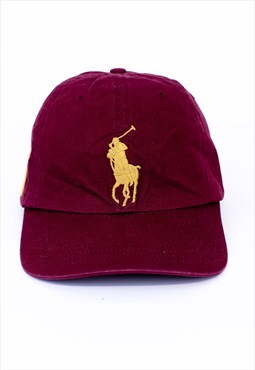 Vintage Polo Ralph Lauren Hat Burgundy With Logo 90s