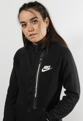 black nike hoodie with white tick