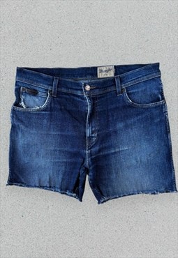 Vintage Wrangler Texas Denim Shorts Blue Cut Off Womens W34