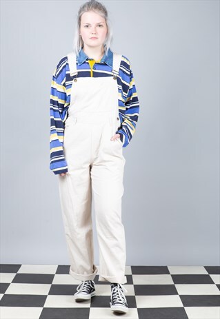 90'S VINTAGE BEIGE DUNGAREES