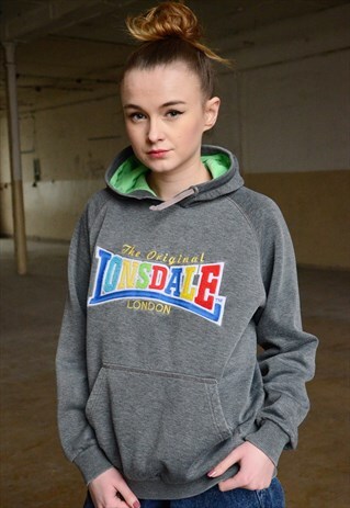 LONSDALE LONDON GREY VINTAGE 90S HOODIE