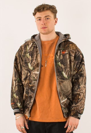 VINTAGE 90S ARCTIC SHIELD TREE CAMO JACKET COAT LARGE