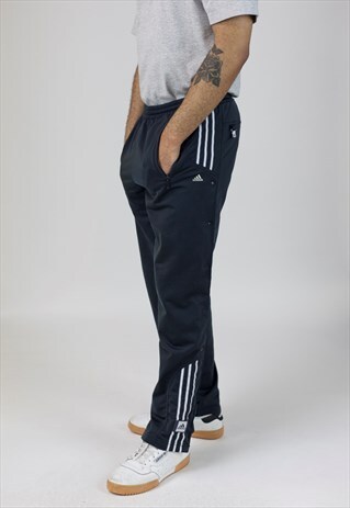 VINTAGE ADIDAS NAVY BUTTON-OFF TRACKSUIT BOTTOMS