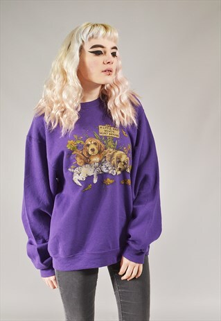 VINTAGE LITTLE NAP ANIMAL SWEATER PURPLE