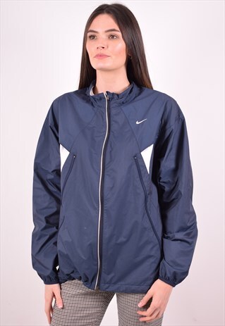 NIKE WOMENS VINTAGE TRACKSUIT TOP JACKET MEDIUM BLUE 90S