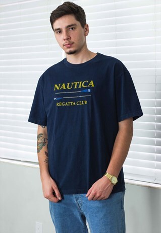 VINTAGE NAUTICA T-SHIRT LOGO 90S XL 8.5