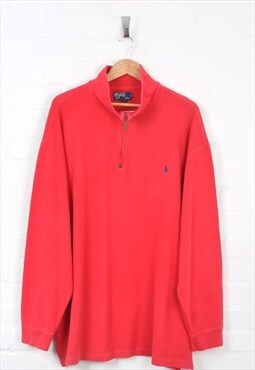 Vintage Ralph Lauren 1/4 Zip Sweater Red 3XL CV2893