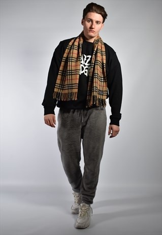 1990S BURBERRY NOVA CHECK CASHMERE SCARF