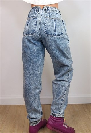 VINTAGE 80'S ACIDWASH HIGH WAIST BAGGY JEANS SM0388