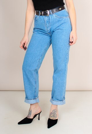 VINTAGE 90S HIGH WAISTED BLUE MOM JEANS