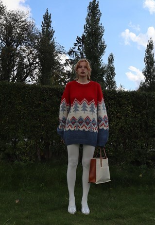 VINTAGE WOOL WINTER SCENE KNIT JUMPER