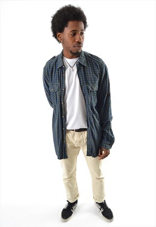 GREEN CHECK FLANNEL SHIRT CS2801