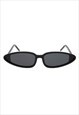 TRAPEZOID SUNGLASSES IN BLACK WITH SMOKE GREY LENS