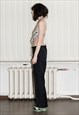 90'S VINTAGE PINSTRIPE FORMAL TROUSERS IN MIDNIGHT BLUE
