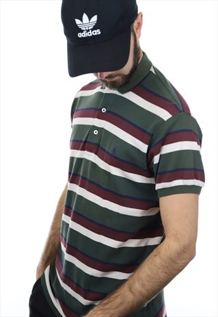 VINTAGE RALPH LAUREN SMALL LOGO STRIPED POLO SHIRT TOP