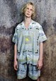 BAROQUE SHORTS PAISLEY PRINT CROP BOARD PANTS WHITE YELLOW