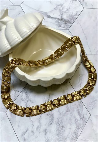 REVIVAL VINTAGE 80S GOLD METAL LINK CHAIN NECKLACE